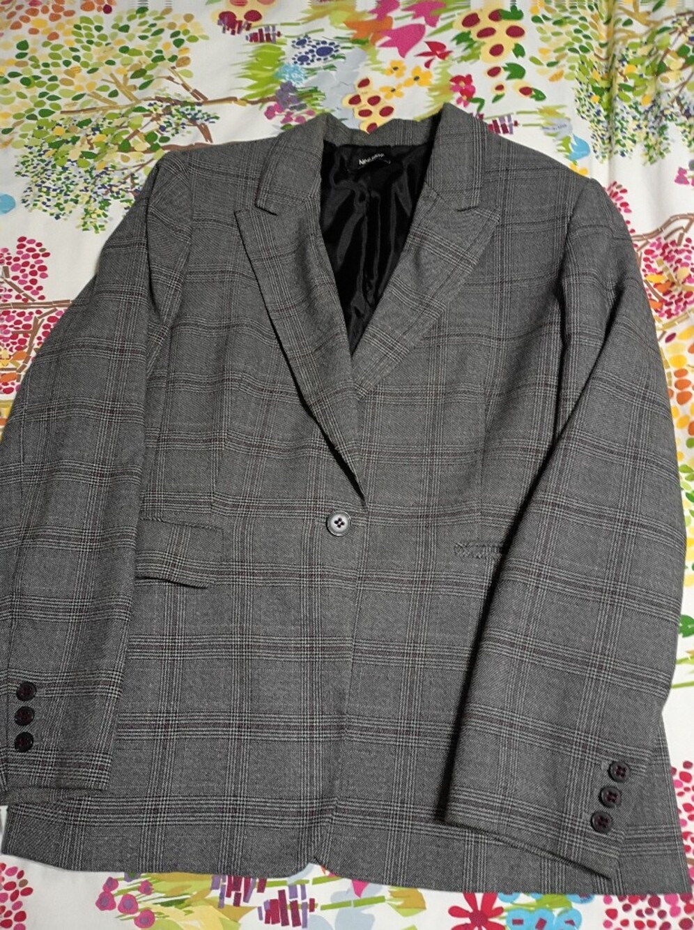 Nine West Size 16W Gray Glen Plaid Blazer